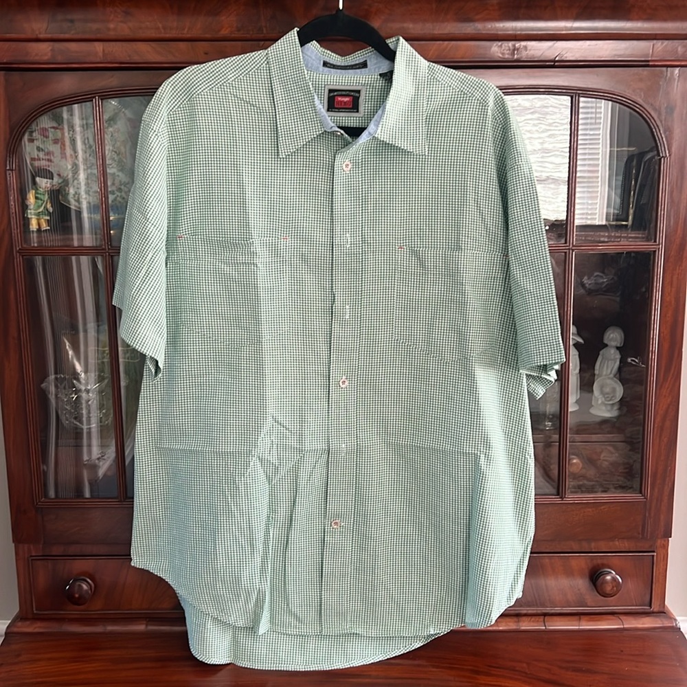 Wrangler Hero Green Gingham Men’s Shirt Size L